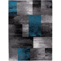 Kusový koberec JAVA Composition - šedý/modrý
