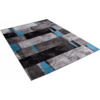 Kusový koberec JAVA Modern - šedý/modrý