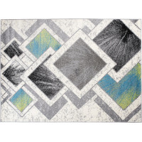 Kusový koberec JAVA Cubes - šedý/krémový