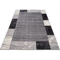Kusový koberec TAPIS Tiles - tmavo šedý
