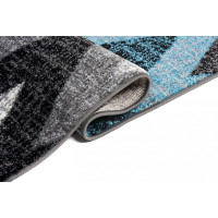 Kusový koberec JAVA Cik cak - šedý/modrý