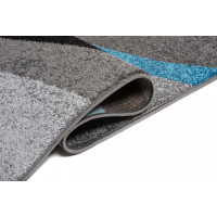 Kusový koberec JAVA Waves - tmavo šedý/modrý