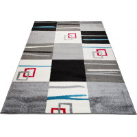 Kusový koberec JAVA Tiles - šedý/červený
