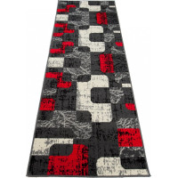 Behúň TAPIS Retro - sivý/červený