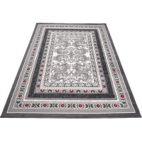 Kusový koberec TAPIS Rim - sivý/červený