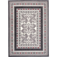 Kusový koberec TAPIS Rim - sivý/červený
