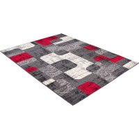 Kusový koberec TAPIS Retro - sivý/červený