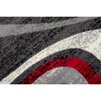 Kusový koberec TAPIS Winding - sivý/červený