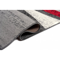 Kusový koberec TAPIS Winding - sivý/červený