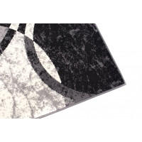 Kusový koberec TAPIS Kruhy - čierny/sivý
