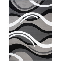 Kusový koberec TAPIS Vlny - šedý/tmavo šedý