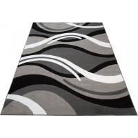 Kusový koberec TAPIS Vlny - šedý/tmavo šedý