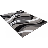 Kusový koberec TAPIS Vlny - šedý/tmavo šedý