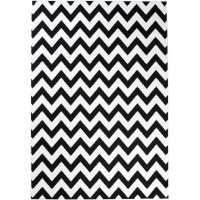 Kusový koberec TAPIS Cik cak - čierny/biely