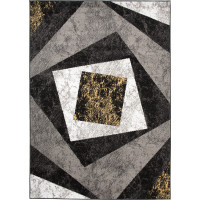 Kusový koberec TAPIS Vertigo - žltý/sivý