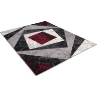 Kusový koberec TAPIS Vertigo - červený/sivý