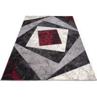 Kusový koberec TAPIS Vertigo - červený/sivý