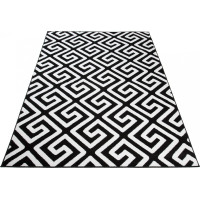 Kusový koberec TAPIS Greek - čierny/biely