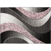 Kusový koberec TAPIS Waves - ružový/sivý