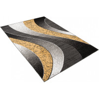 Kusový koberec TAPIS Waves - žltý/sivý