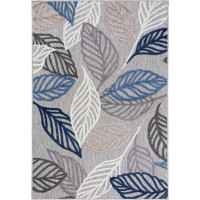 Kusový koberec AVENTURA Leaves - šedý/modrý/biely