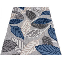Kusový koberec AVENTURA Leaves - šedý/modrý/krémový