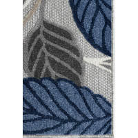 Kusový koberec AVENTURA Leaves - šedý/modrý/krémový