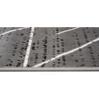 Kusový koberec GRACE Template - tmavo šedý/krémový