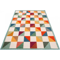 Kusový koberec AVENTURA Blocks - krémový/oranžový/modrý