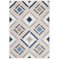Kusový koberec AVENTURA Tiles - krémový/modrý