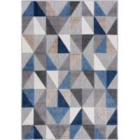 Kusový koberec AVENTURA Geometric - modrý/sivý