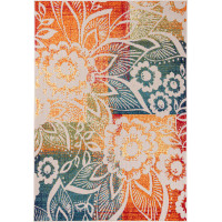 Kusový koberec AVENTURA Flowers - krémový/oranžový/modrý