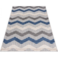 Kusový koberec AVENTURA Cik cak - šedý/modrý/krémový