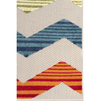 Kusový koberec AVENTURA Cik cak - krémový/oranžový/modrý