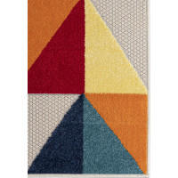 Kusový koberec AVENTURA Geometric - oranžový/sivý/modrý