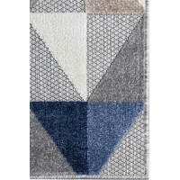 Kusový koberec AVENTURA Geometric - modrý/sivý