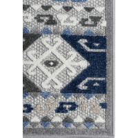 Kusový koberec AVENTURA Folk - modrý/sivý