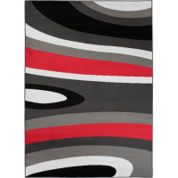 Kusový koberec MAYA Waves - červený/sivý