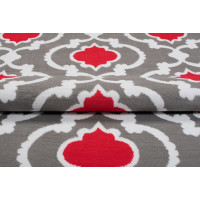 Kusový koberec MAYA Maroko - červený/sivý