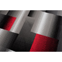 Kusový koberec MAYA Fragment - červený/sivý