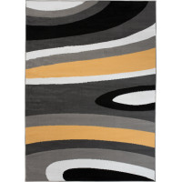 Kusový koberec MAYA Waves - žltý/sivý