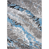 Kusový koberec MAYA Marble - modrý/sivý