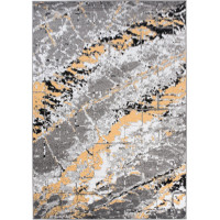 Kusový koberec MAYA Marble - žltý/sivý