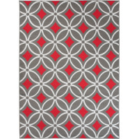 Kusový koberec MAYA Pattern - červený/sivý