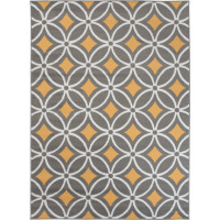 Kusový koberec MAYA Pattern - žltý/sivý