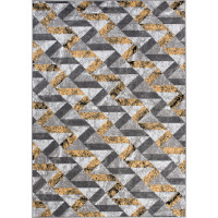 Kusový koberec MAYA Stripes - žltý/sivý