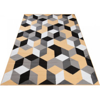 Kusový koberec MAYA Cubes - žlutý/šedý