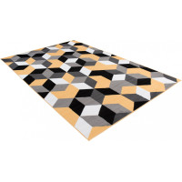 Kusový koberec MAYA Cubes - žlutý/šedý