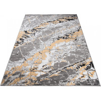 Kusový koberec MAYA Marble - žltý/sivý