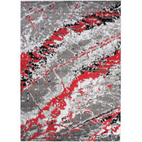 Kusový koberec MAYA Marble - červený/sivý
